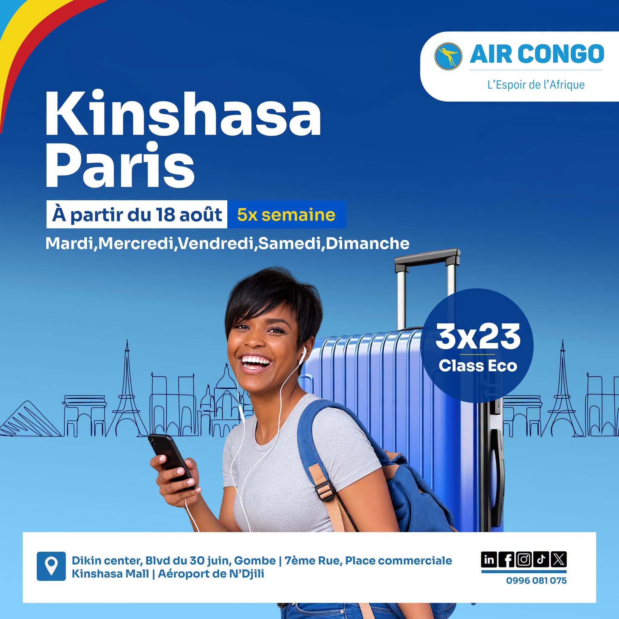 Air Congo - Vol Kinshasa Paris